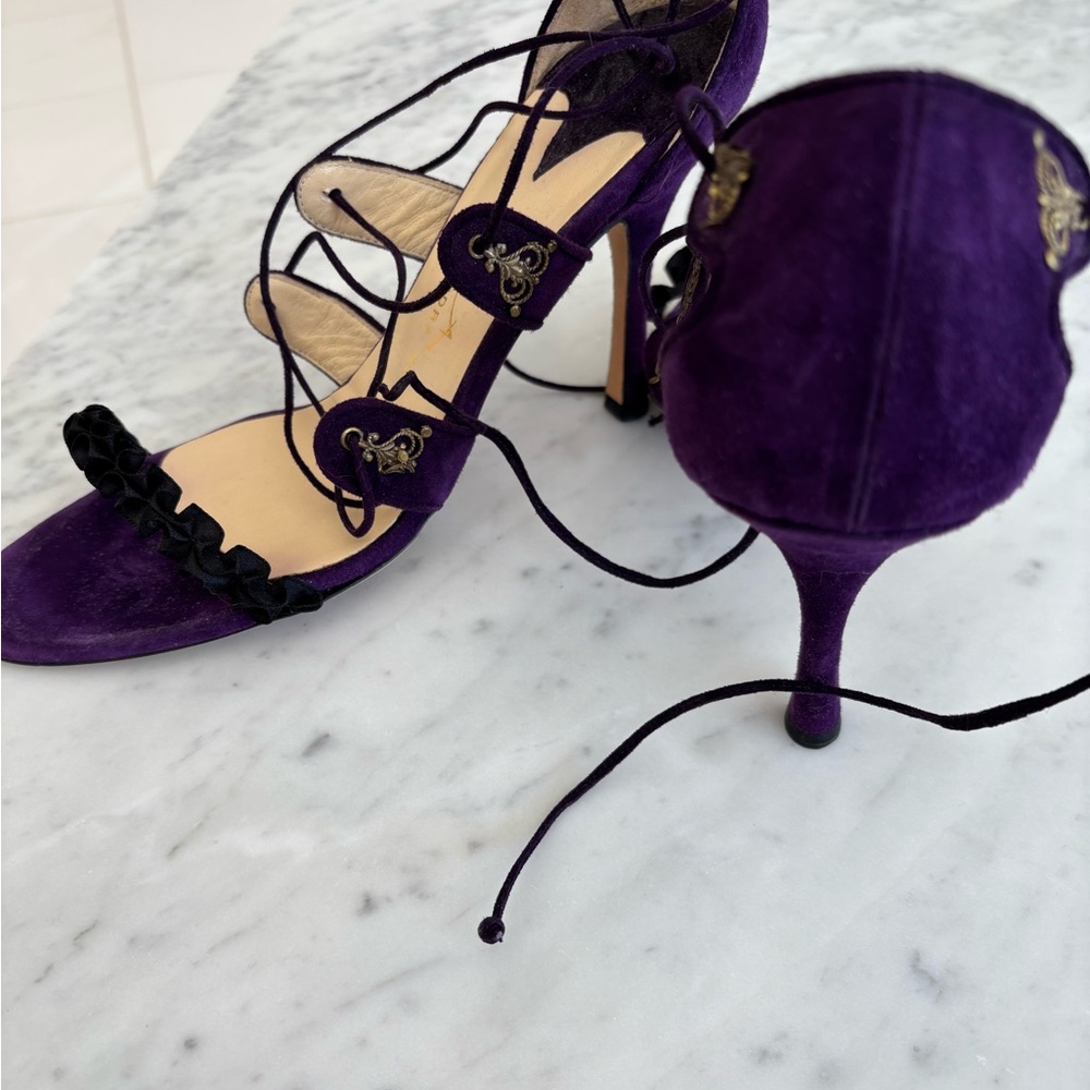 Alexandra Neel Strappy Purple Heels - Picture 4 of 6